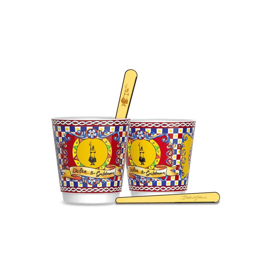 Set sa 2 Poháre a 2 Zlaté palety Bialetti Carretto Siciliano