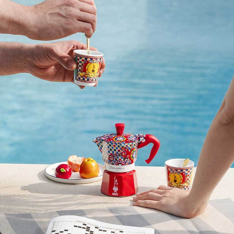 Set sa 2 Poháre a 2 Zlaté palety Bialetti Carretto Siciliano